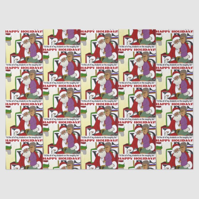 Student Naughty List Yellow Tissue Paper (Front)