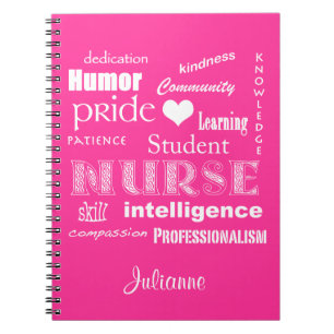 Student Nurse-Attributes+Heart/Personalize Name Notebook