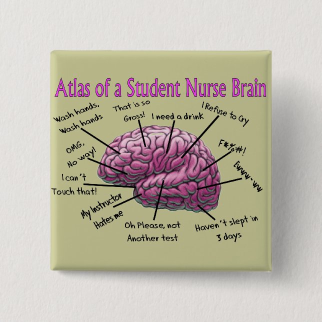 Student Nurse Gifts 2 Inch Square Button (Front)