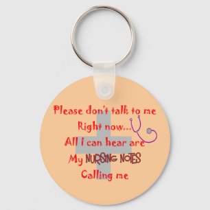 Student Nurse "Nursing Notes" Funny T-shirt Keychain