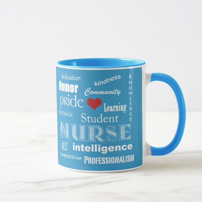 Student Nurse Pride-Attributes/Aqua Blue Mug (Right)