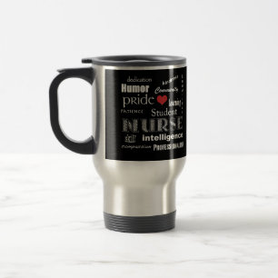 Student Nurse Pride-Attributes with Red Heart Travel Mug