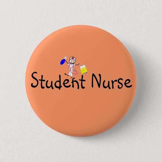 Student Nurse Stick Person 2 Inch Round Button (Front)