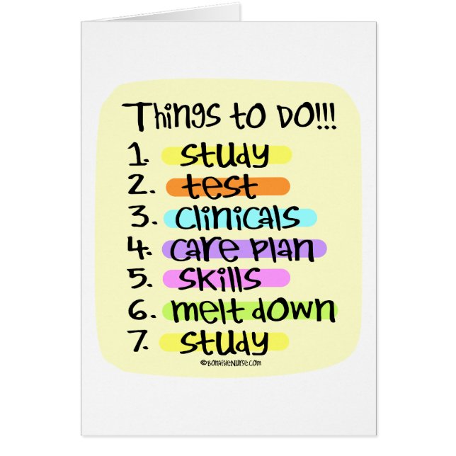 Student Nurse to Do List (Front)