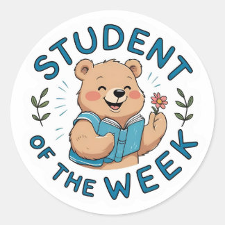 Student of the Week Bear Reward Sticker Set