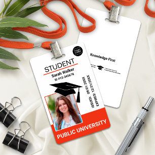 Student Photo ID School University Badge – Orange
