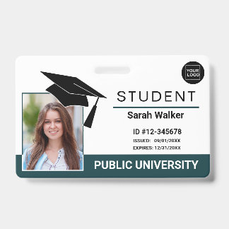 Student Photo ID School University Badge – Teal