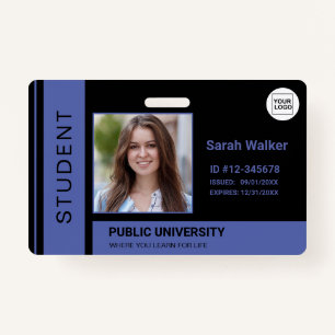 Student photo ID school university blue Badge