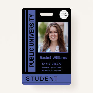 Student photo ID school university blue Badge