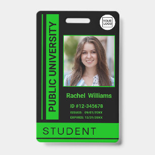 Student photo ID school university green Badge