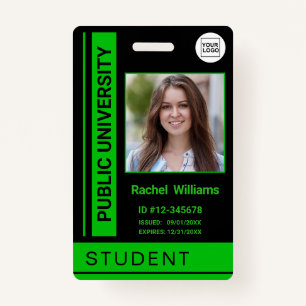 Student photo ID school university green Badge