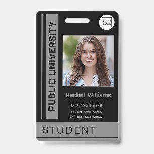 Student photo ID school university grey Badge
