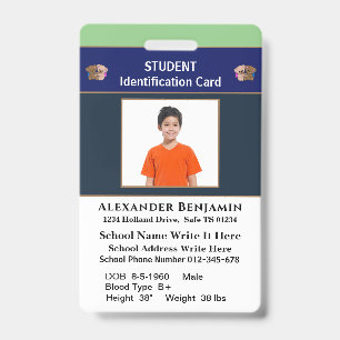 Student Photo School Id Identification Cards  Badg Badge