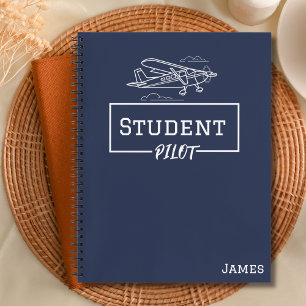 Student Pilot Cessna Airplane Clouds Custom Name Notebook