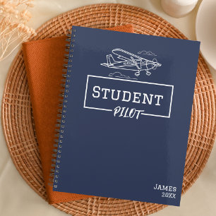 Student Pilot Cessna Airplane Clouds Custom Name  Planner