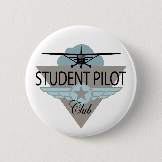 Student Pilot Club 2 Inch Round Button (Front)