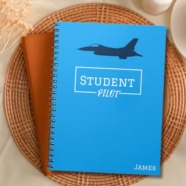 Student Pilot F-16 Falcon Airplane Blue Custom Notebook (Creator Uploaded)