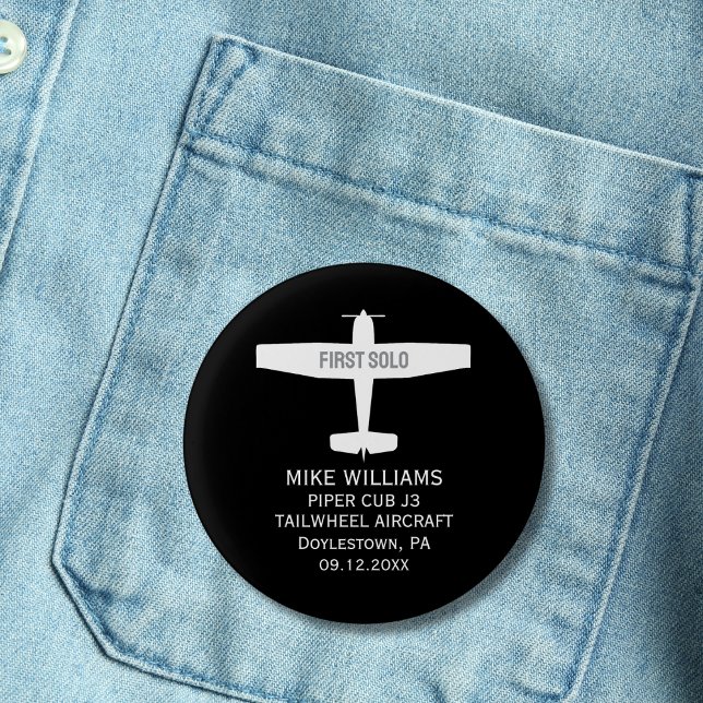 Student Pilot First Solo Airplane Aviation Custom 1 Inch Round Button (Creator Uploaded)