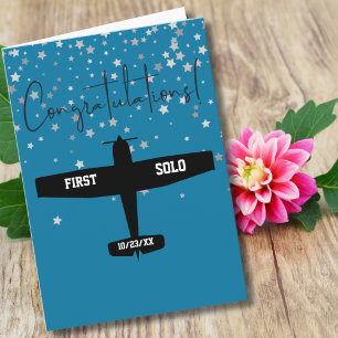 Student Pilot First Solo Airplane Congratulations Card