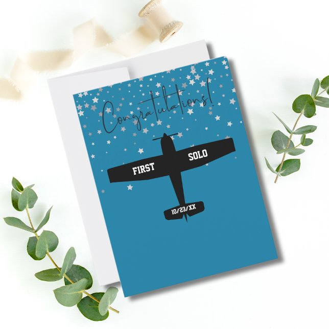 Student Pilot First Solo Airplane Congratulations Postcard (Creator Uploaded)