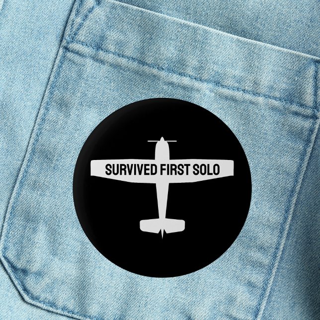 Student Pilot First Solo Airplane Funny Aviation 2 Inch Round Button (Creator Uploaded)