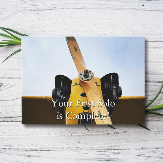 Student Pilot First Solo Airplane Funny Congrats Card (front)