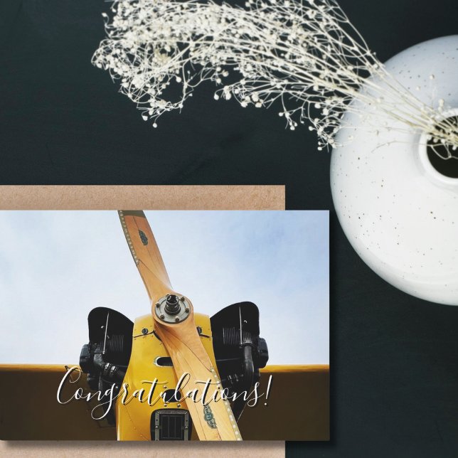 Student Pilot First Solo Airplane Funny Congrats Card (front)