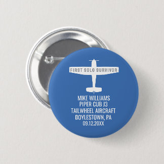 Student Pilot First Solo Airplane Funny Custom But 2 Inch Round Button