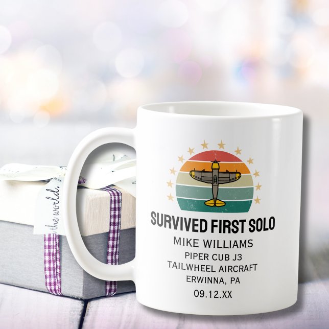 Student Pilot First Solo Airplane Personalized Coffee Mug (Creator Uploaded)