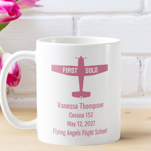 Student Pilot First Solo Airplane Personalized fun Coffee Mug