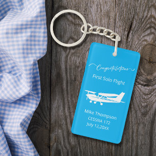 Student Pilot First Solo Photo Personalized Keycha Keychain