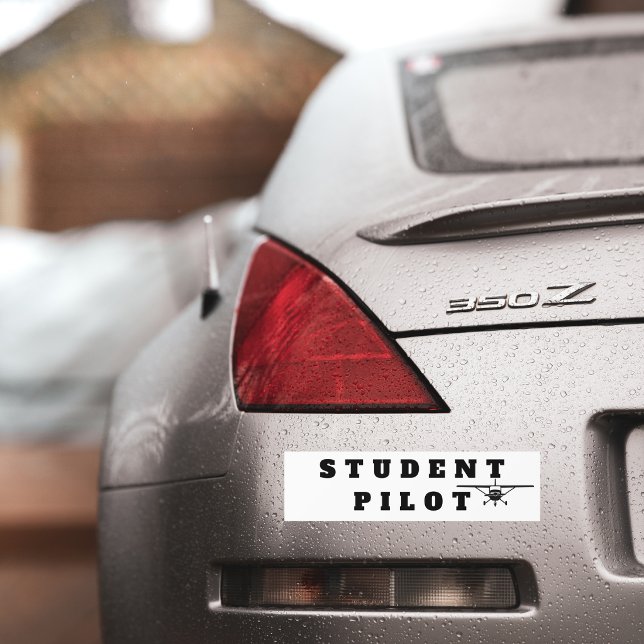 Student Pilot Simple Airplane Aviation custom  Bumper Sticker (Creator Uploaded)