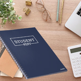 Student Pilot Typography, Minimalist, Simple Notebook