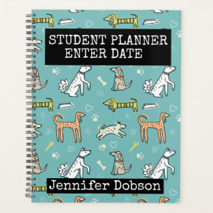 Student Planner with animated cartoon dogs 