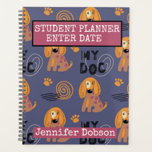 Student Planner with colourful cartoon dogs