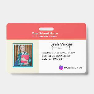 Student School Badge - Modern Identification card