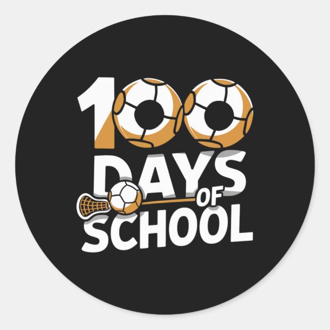 Student School Teacher Kids 100 Days Of School Lac Classic Round Sticker (Front)