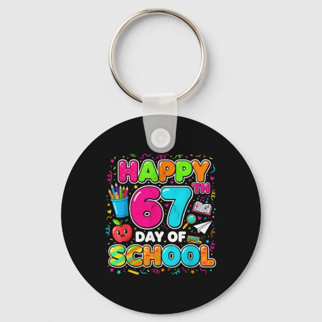 Student Six Seven Trending 67 Happy 67th Day Of Sc Keychain (Front)