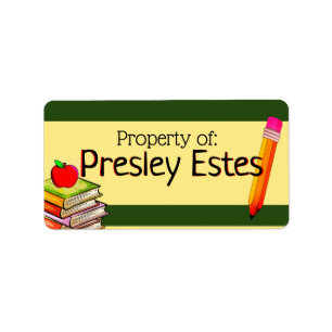 Student Supplies Property Classroom Label Stickers