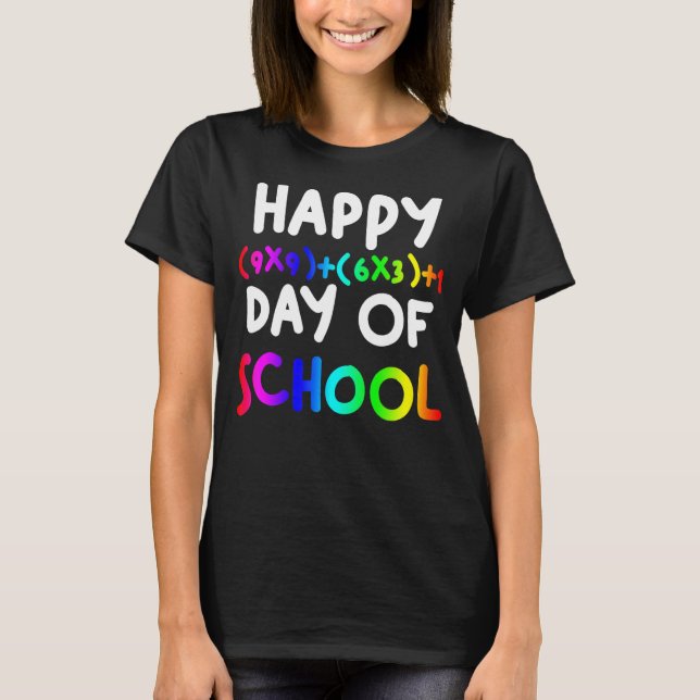 Student Teacher Math Formula 100 Day Of School T-Shirt (Front)
