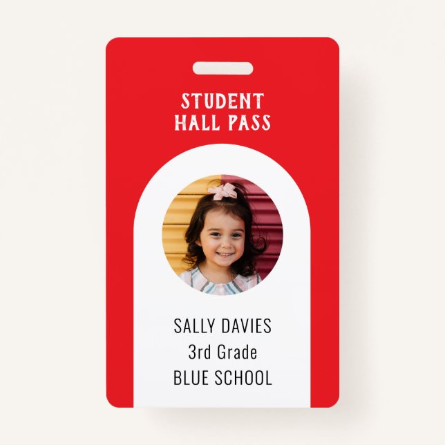 Student Toilet Pass Badge | Reusable School Bath (Front)