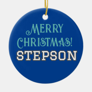 Student Typography Merry Christmas Stepson Ceramic Ornament