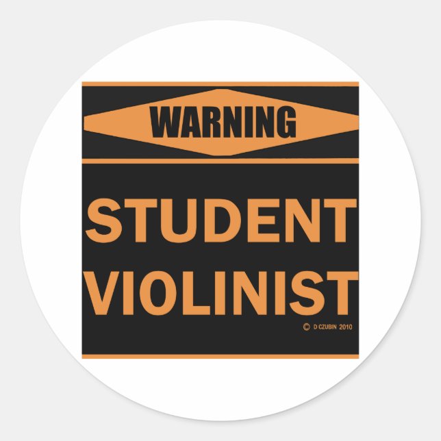 Student Violinist Classic Round Sticker (Front)