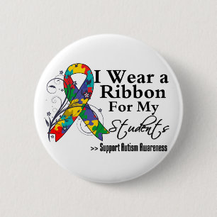 Students - Autism Ribbon 2 Inch Round Button