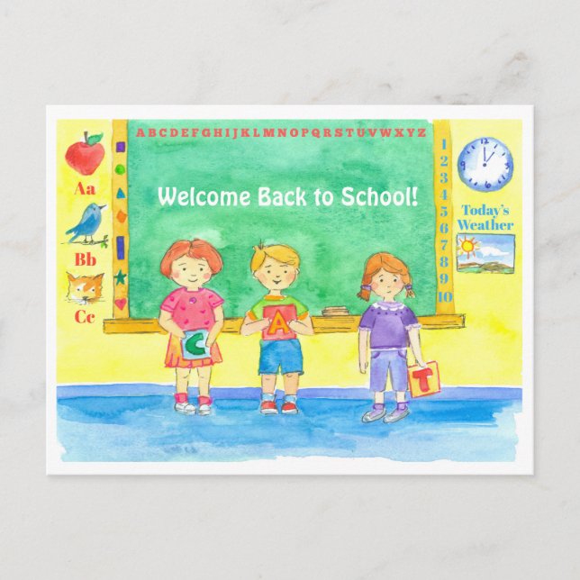 Students Classroom Welcome Back To School Postcard (Front)