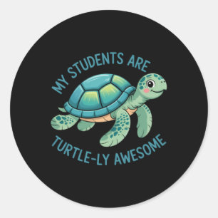 Students Cute Teacher Classic Round Sticker