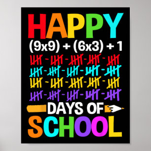 Students Happy 100 Days Of School  Poster