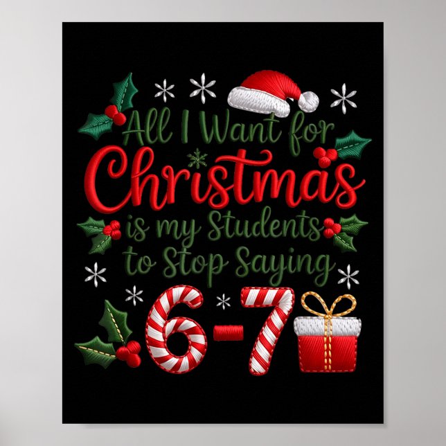 Students Saying 6-7 67 Six Seven Funny Teachers Ch Poster (Front)