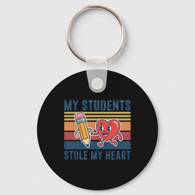 Students Stole Heart Teacher Appreciation Gift Keychain (Front)