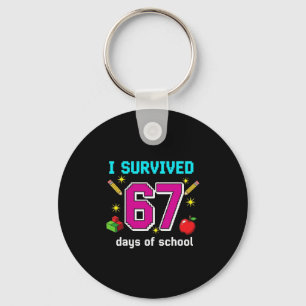 Students Teachers I Survived 67 Days Of School Gam Keychain